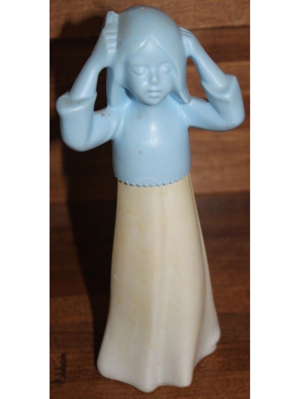 VTG Avon Sweet Honesty Cologne Bottle - Young Girl Blue & White Figurine